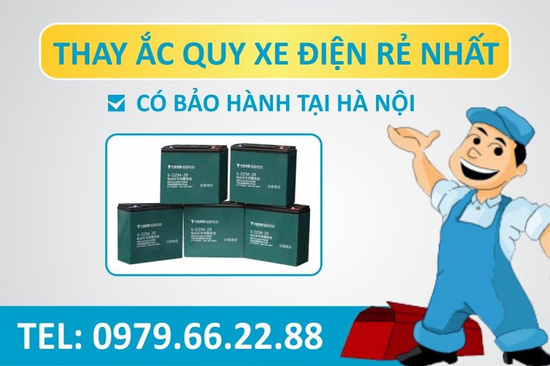 Thay - sửa ắc quy xe điện chính hãng hàng đầu tại Hà Nội