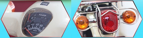 Đồng hồ và mặt sau của xe được thiết kế tối giản, tiện lợi