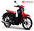 Xe máy 50cc CUB Lwen SYM màu đen đỏ